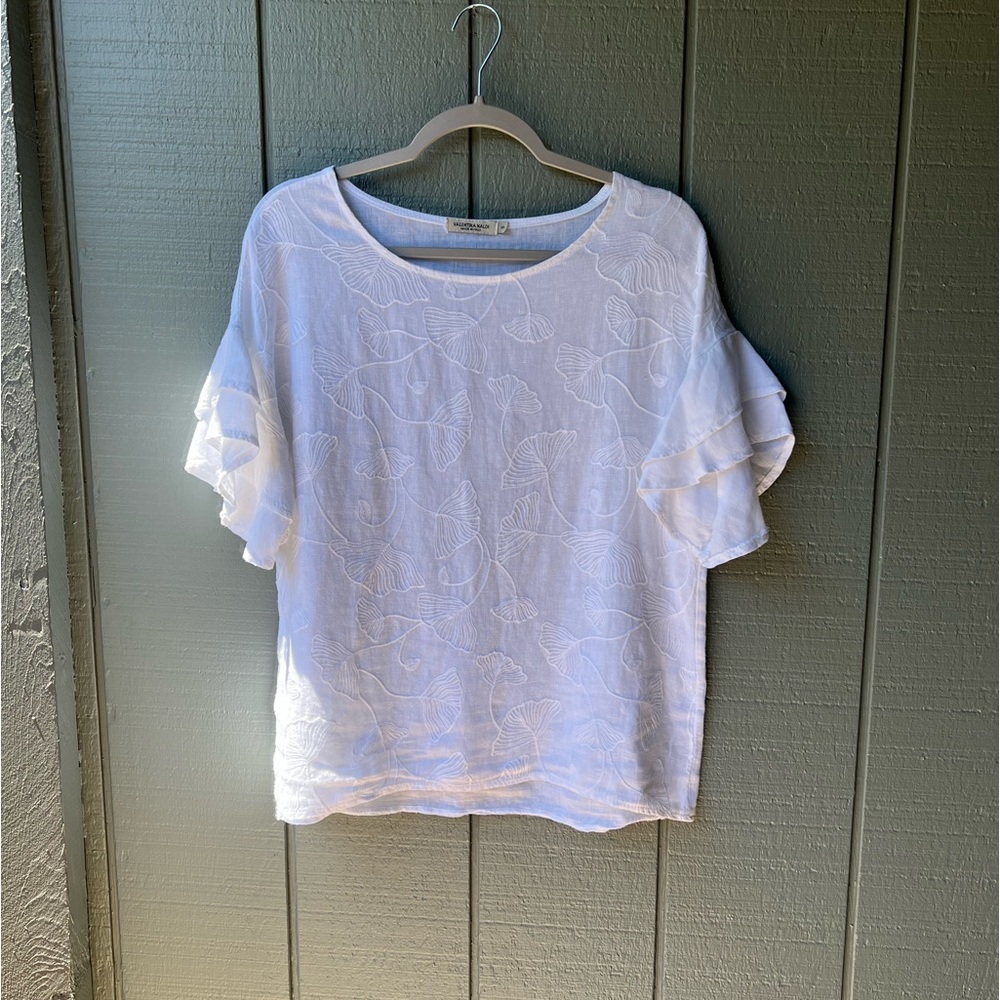 Valentina Naldi Linen Embroidered Top